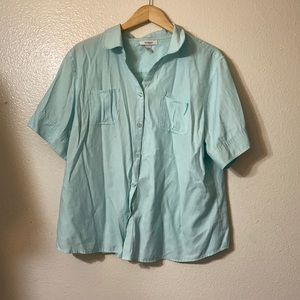 Dress barn s/s turquoise 2 pocket shirt 22/24 W